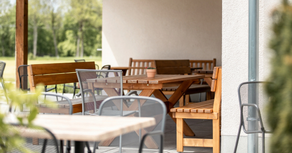 Überdachte Terrasse in der Germania